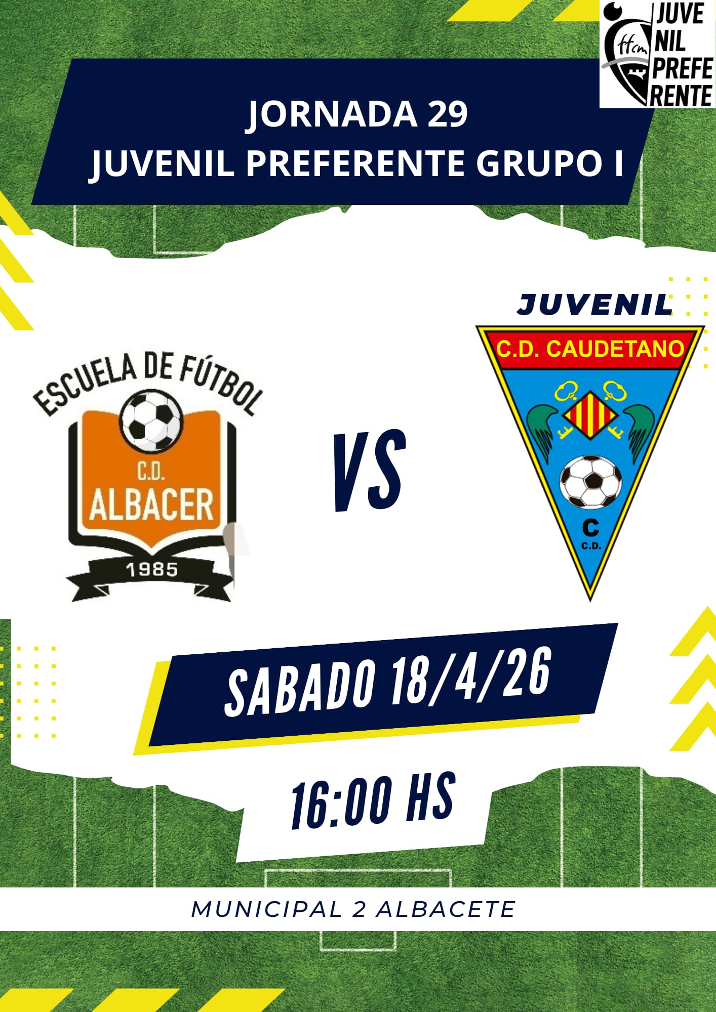 Cartel del partido del juvenil