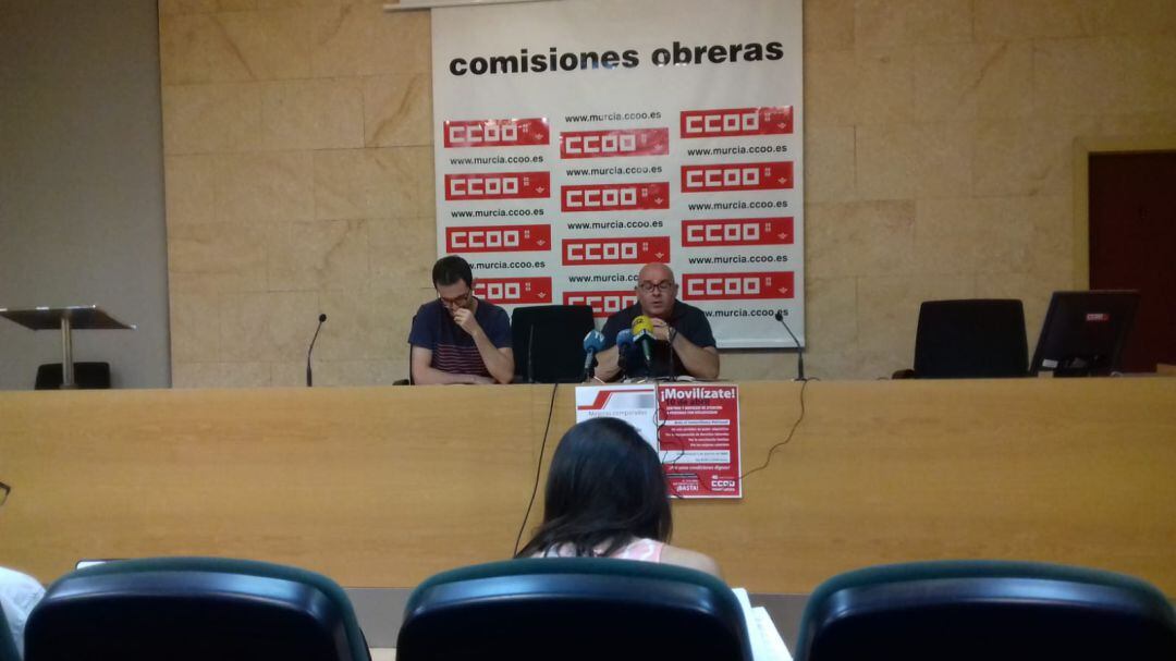 Los representantes de Comisiones Obreras durante la presentación del Convenio de Discapacidad