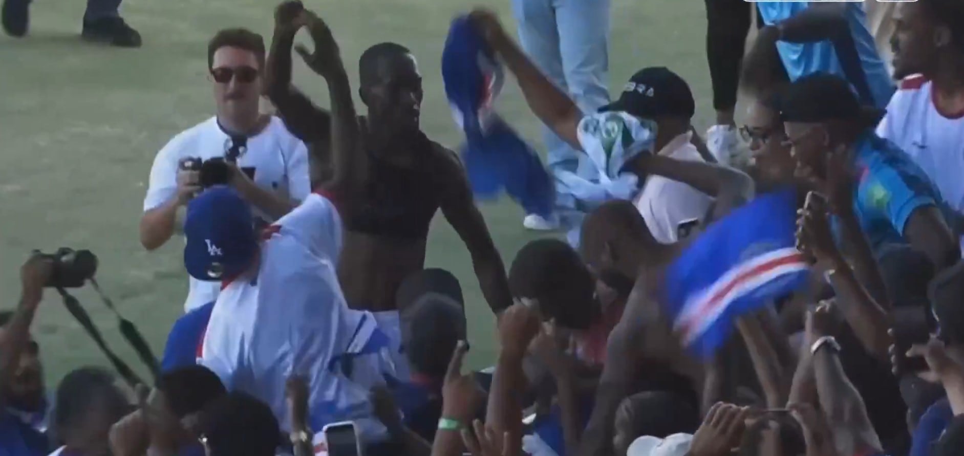 Semedo celebra el 2-0 de Cabo Verde ante Esuatini.