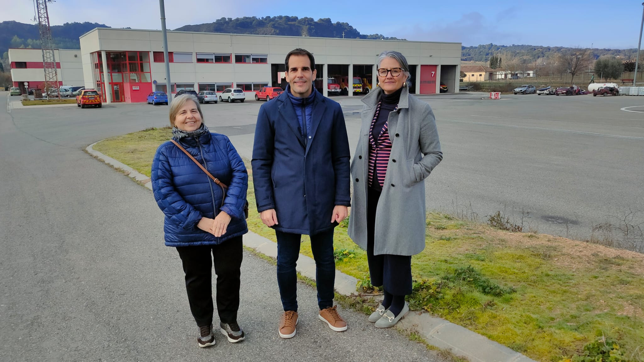 Representación del PSOE de Barbastro en el parque de bomberos