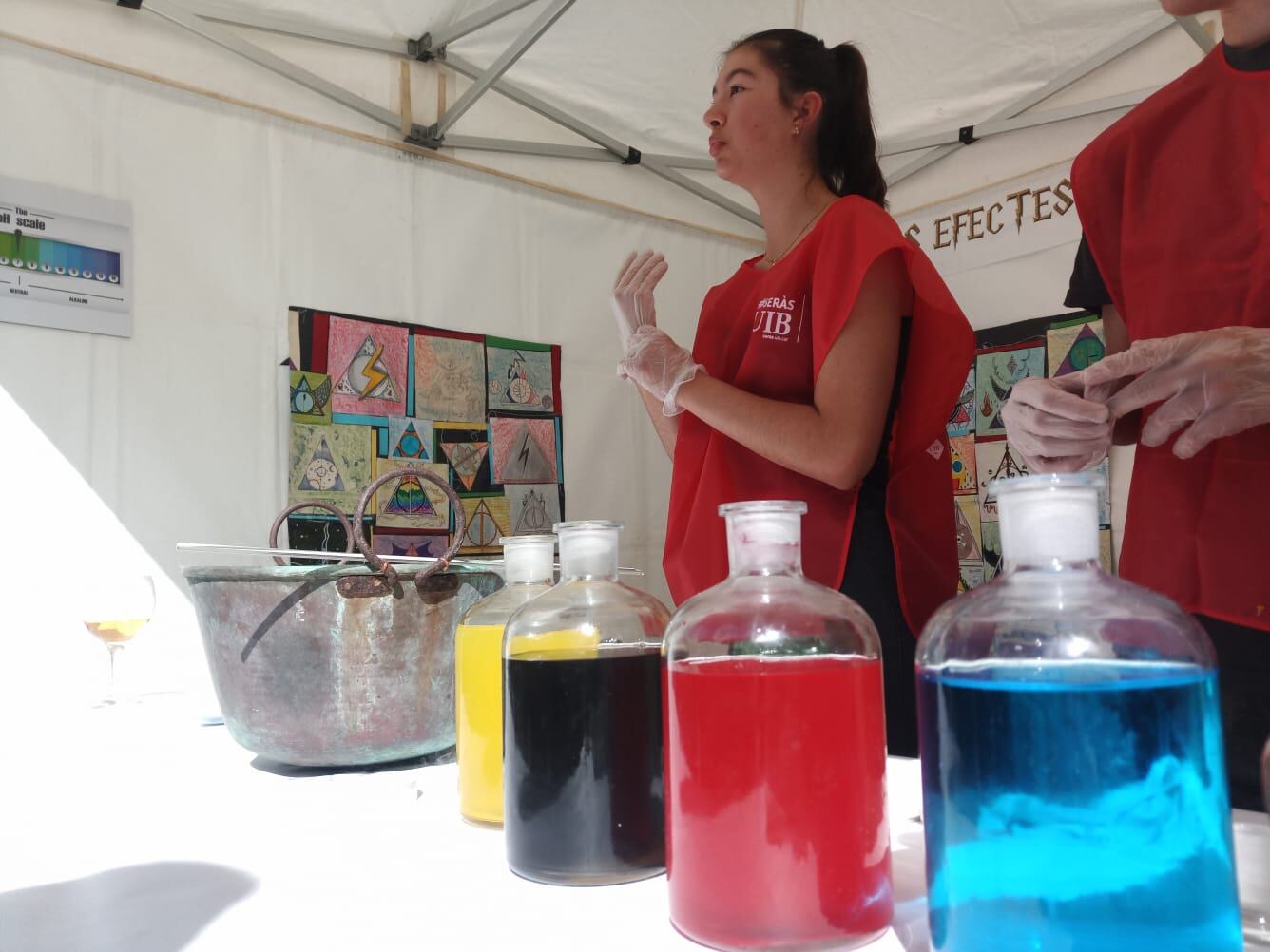 Experimento con hielo seco.