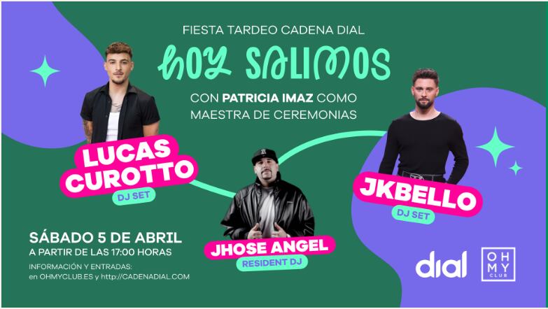 El próximo 5 de abril, la sala Oh My Club acoge &quot;Hoy Salimos&quot;, el primer tardeo exclusivamente a base de música en español