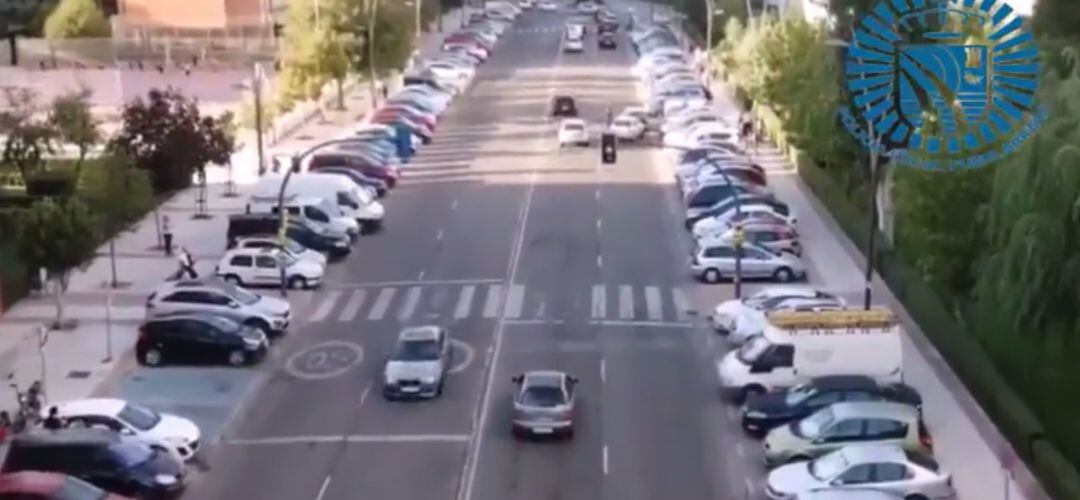 Imagen área tomada por el dron policial de Fuenlabrada.