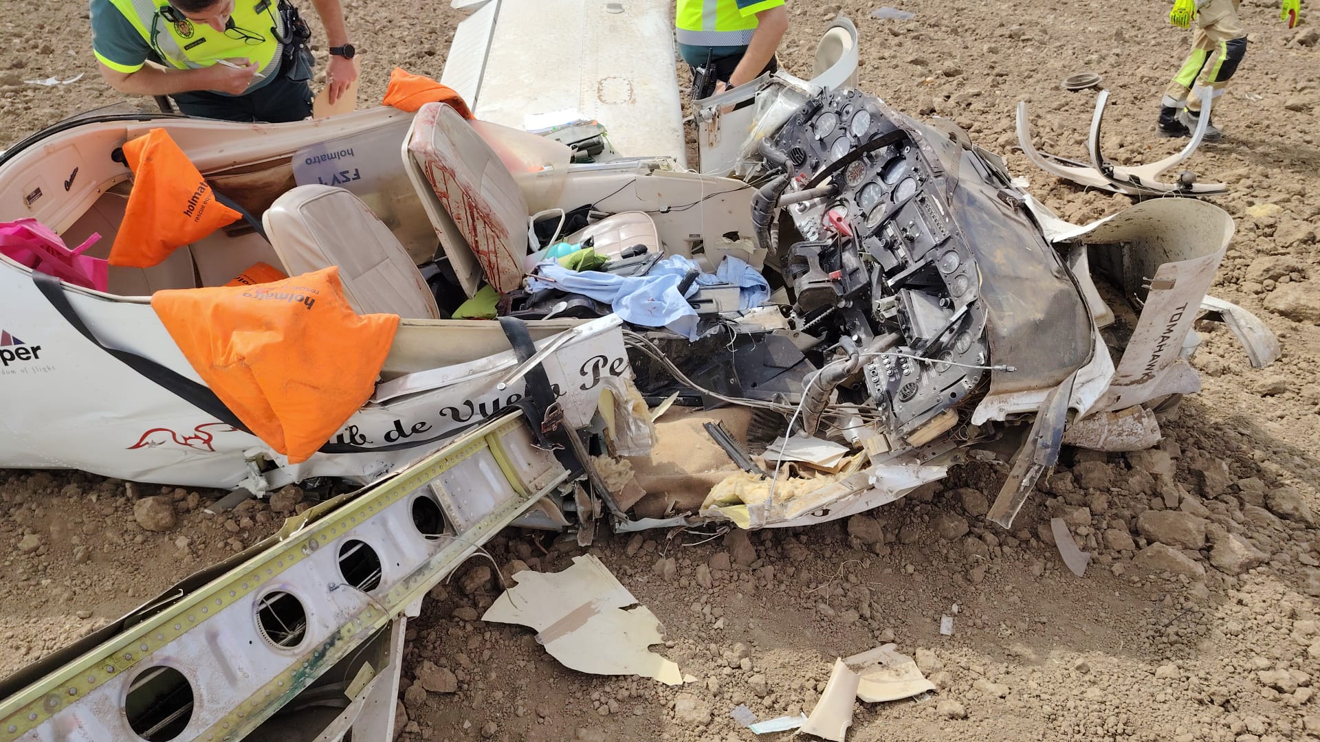 Aeronave siniestrada en el cruce de la Carretera del Aeropuerto con Villarrubia, en las proximimdades del Cortijo de El Rubio en Córdoba