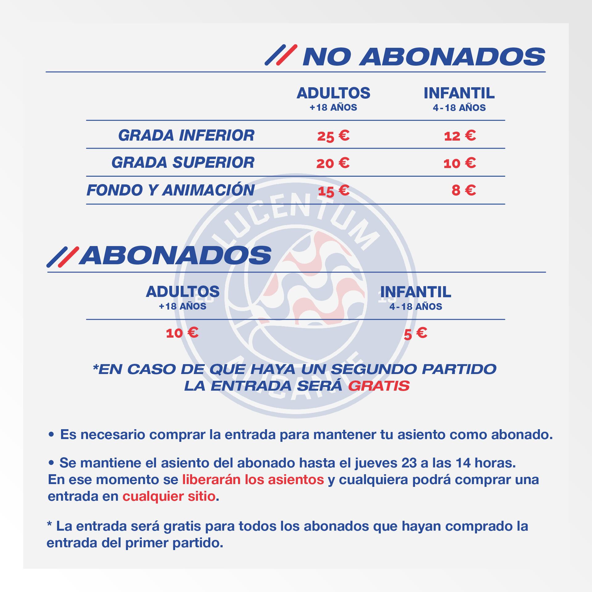 Precios de las entradas para el partido de playoffs de ascenso frente Lleida