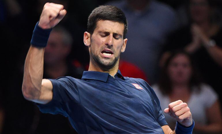 Djokovic cierra el puño tras ganar el partido ante Thiem