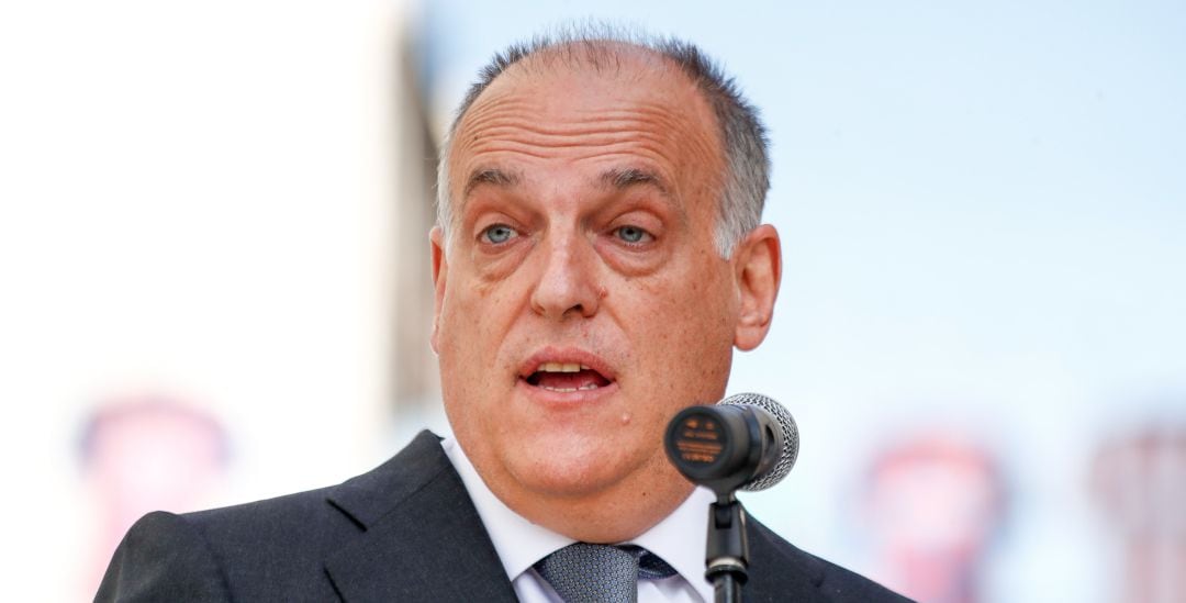 Javier Tebas, durante un acto oficial