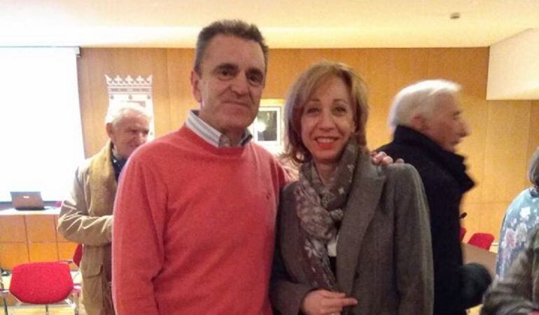 Pilar Sánchez, portavoz del PSOE en Arroyomolinos y José Manuel Franco, Secretario General del PSOE en la Comunidad de Madrid