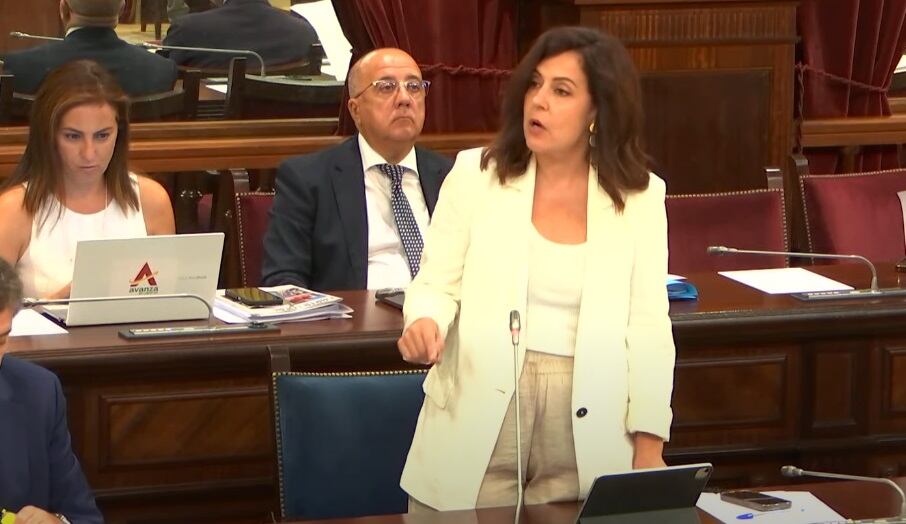 Imagen de la consellera Sandra Fernández en el pleno del Parlament