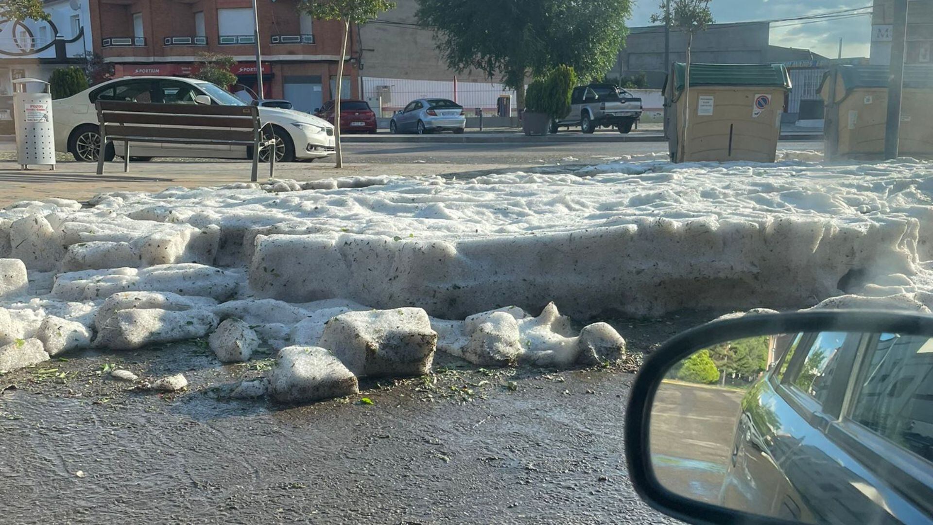 Imagen de la granizada de Sonseca (Toledo), durante la mañana de este martes