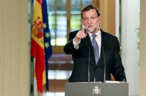 Rajoy durante la rueda de prensa que ha ofrecido en Grecia junto al primer ministro griego Andonis Samarás