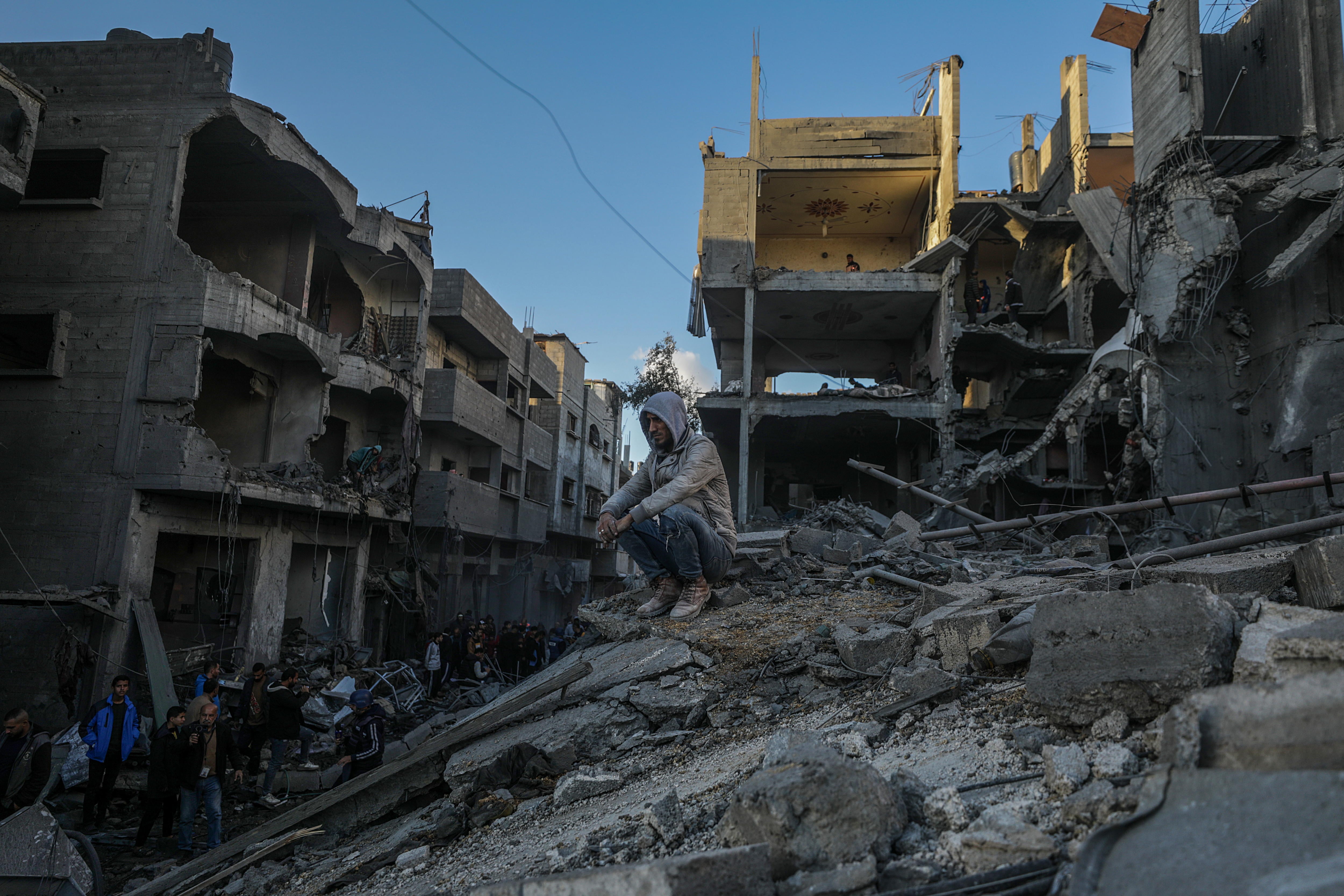 Escombros de una escuela bombardeada en el norte de Gaza