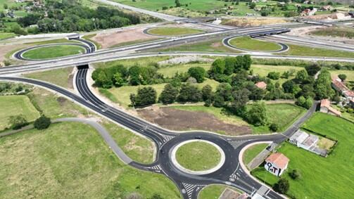 Imagen aérea del nuevo ramal que entrará en funcionamiento a última hora de este jueves 5 de junio.