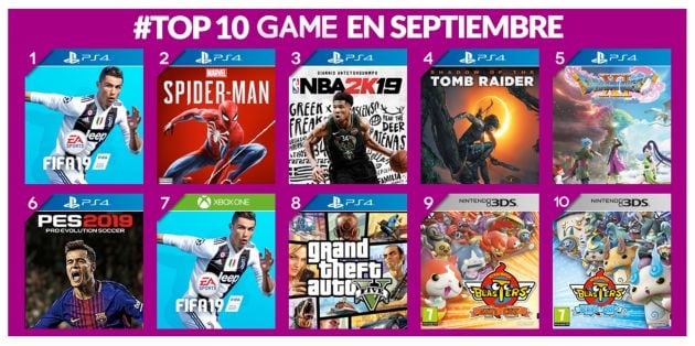 Los juegos más vendidos de septiembre de 2018