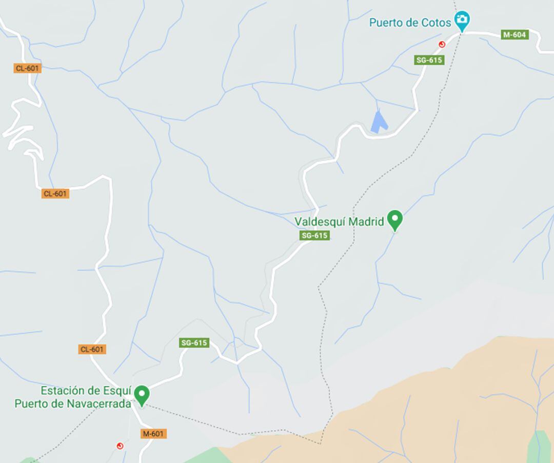 Carretera SG-615 que une los puertos de Cotos y Navacerrada en el término municipal de San Ildefonso