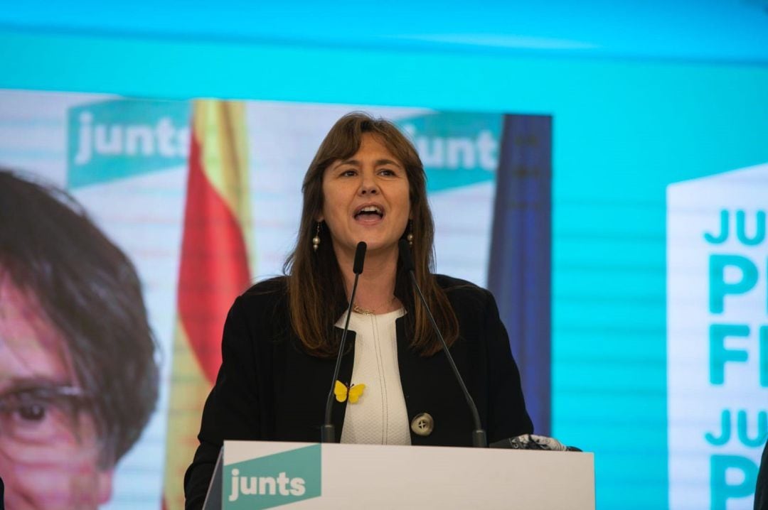 La candidata de Junts a las elecciones, Laura Borràs.