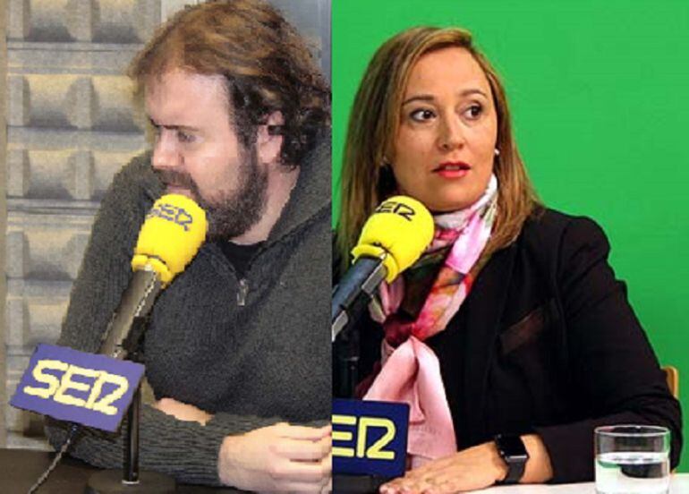 Rubén Pérez y Elena Muñoz en los estudios de Radio Vigo.