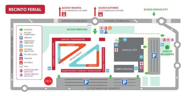 Plano del Recinto Ferial, Carpa de la Cerveza y Espacio Zity