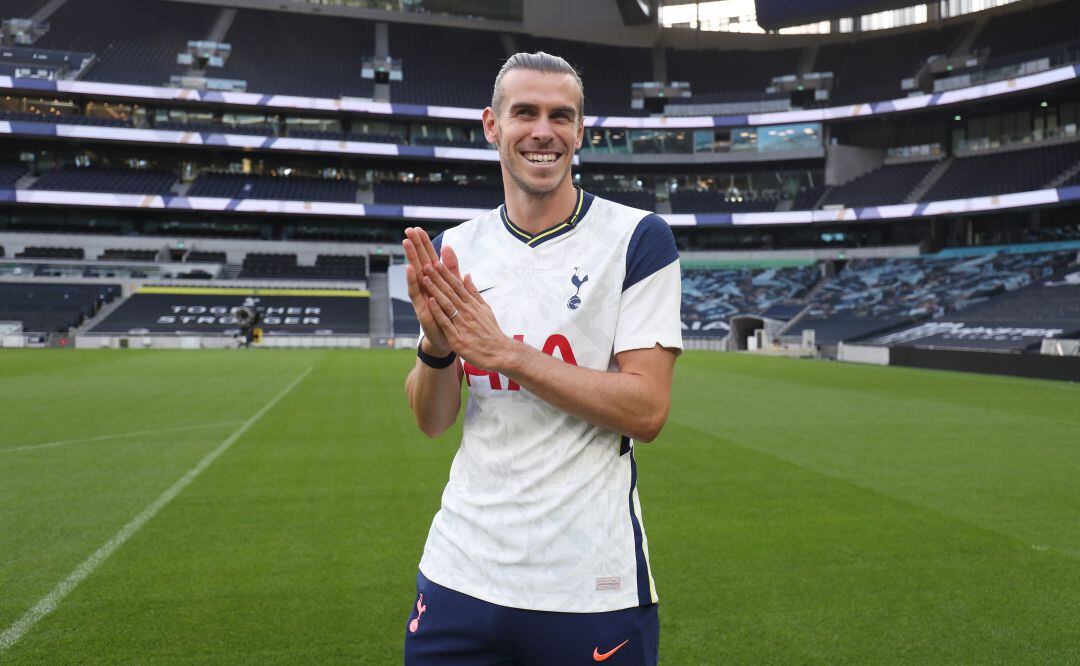 Bale, durante su presentación con el Tottenham. 