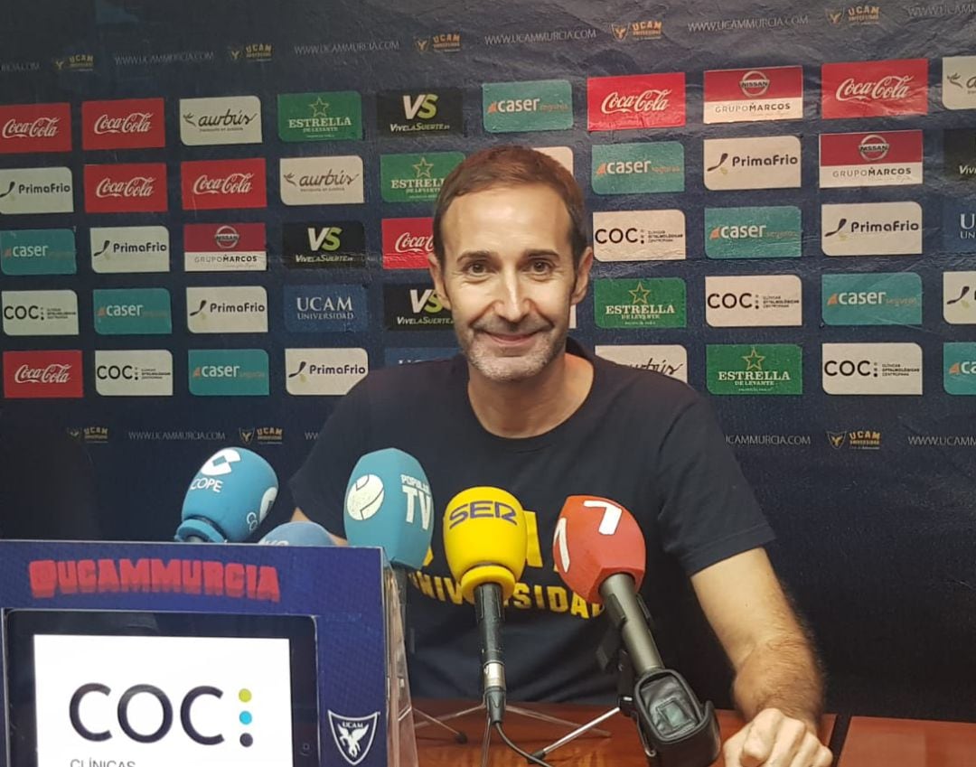 Sito Alonso en la rueda de prensa previa al partido contra Casademont Zaragoza