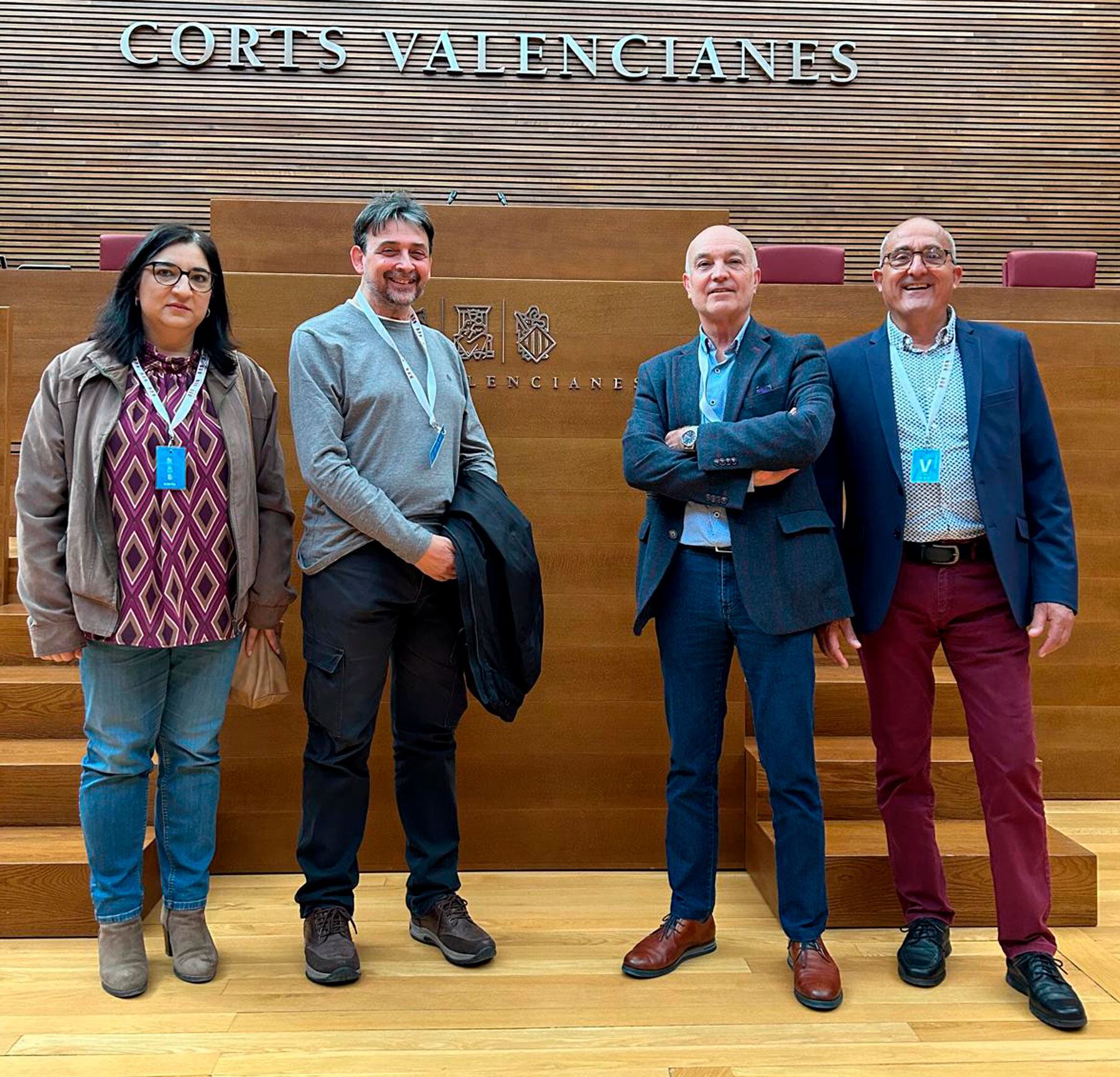 Mónica Molina, Jordi Santonja, Josele García y Juan Valls, en Les Corts Valencianes