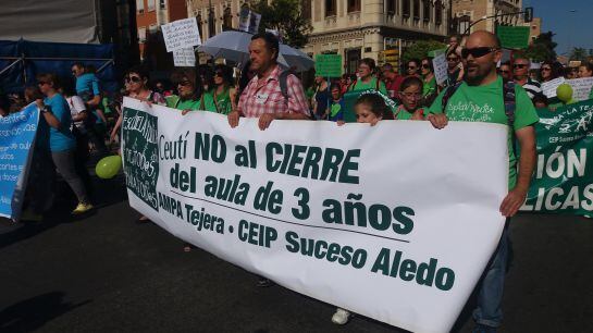 Protesta del AMPA del CEIP Suceso Aledo (Ceutí)