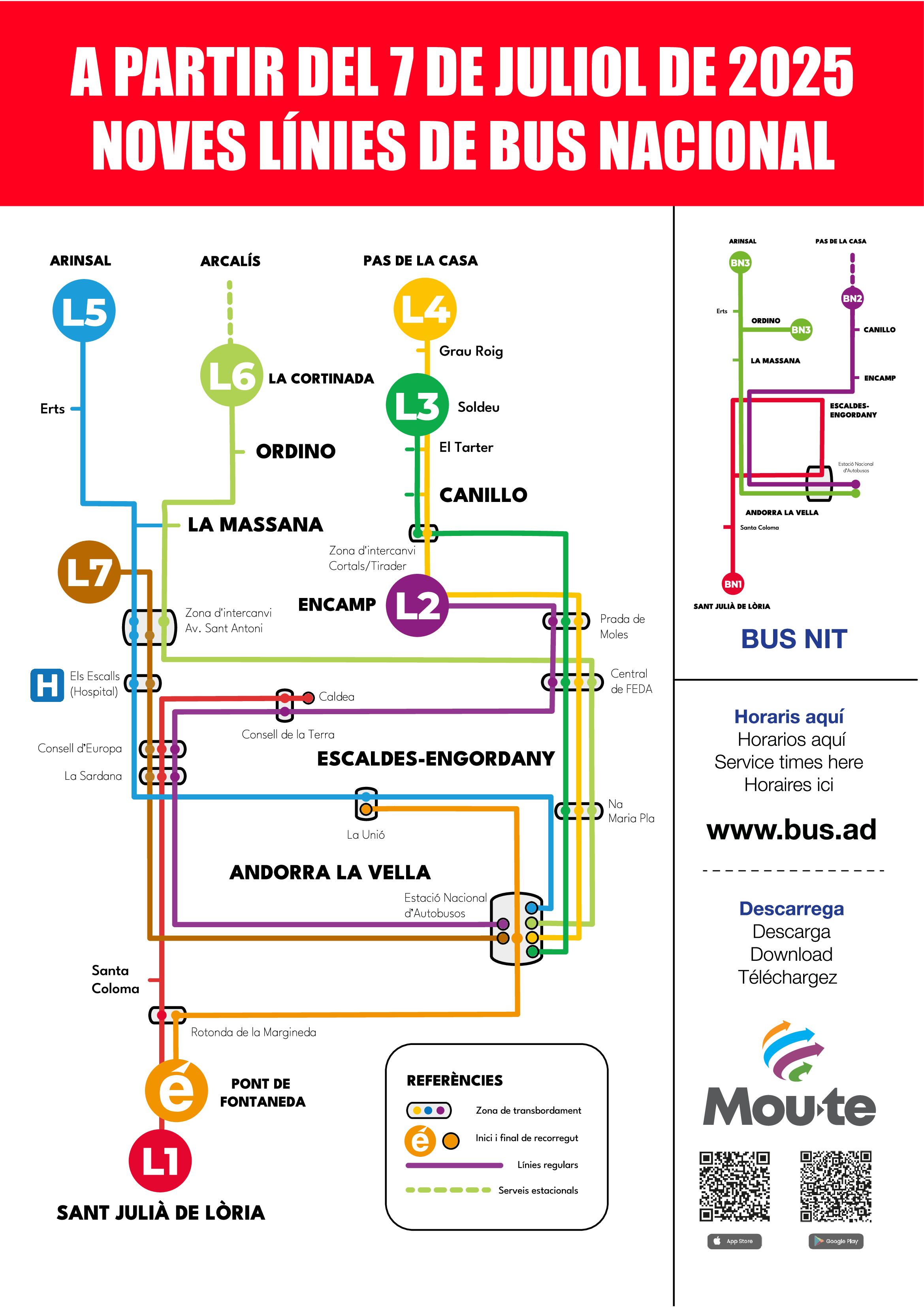 Els nous circuits d'autobús començaran a funcionar des del 7 de juliol