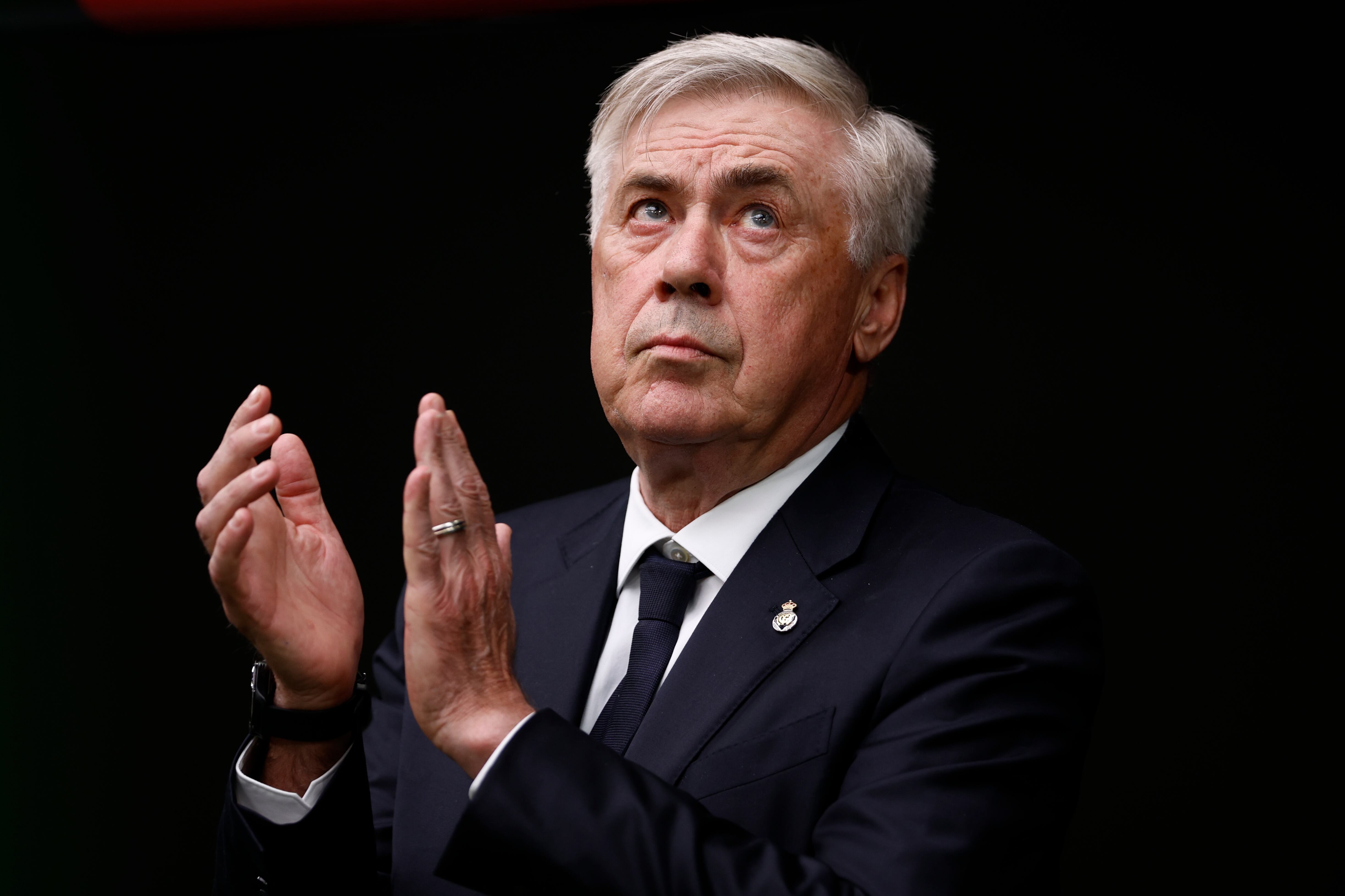 El entrenador Carlo Ancelotti durante el partido con el Madrid
