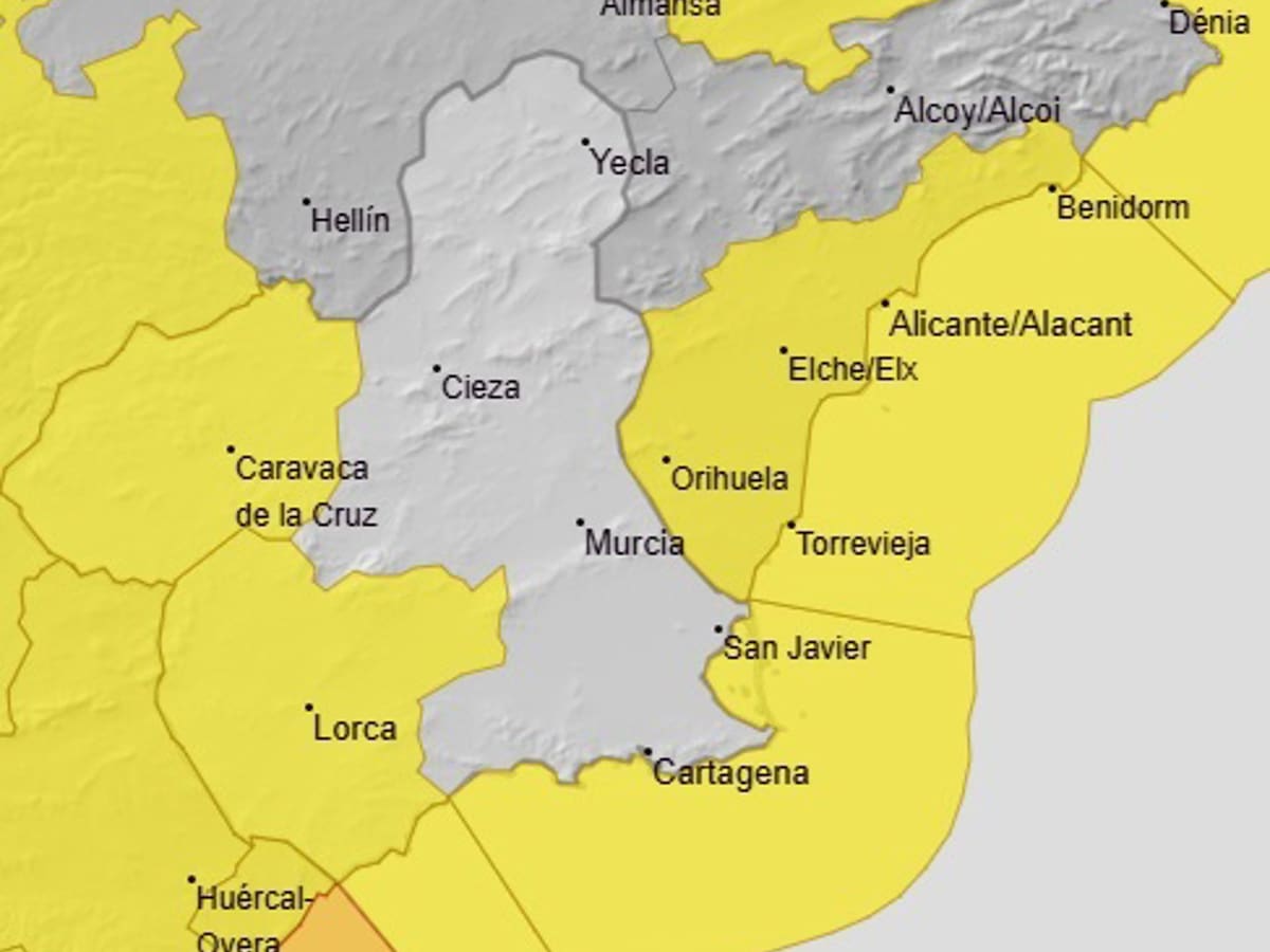 Aemet mantiene avisos amarillos por viento y mala mar este sábado en varias comarcas de la Región
