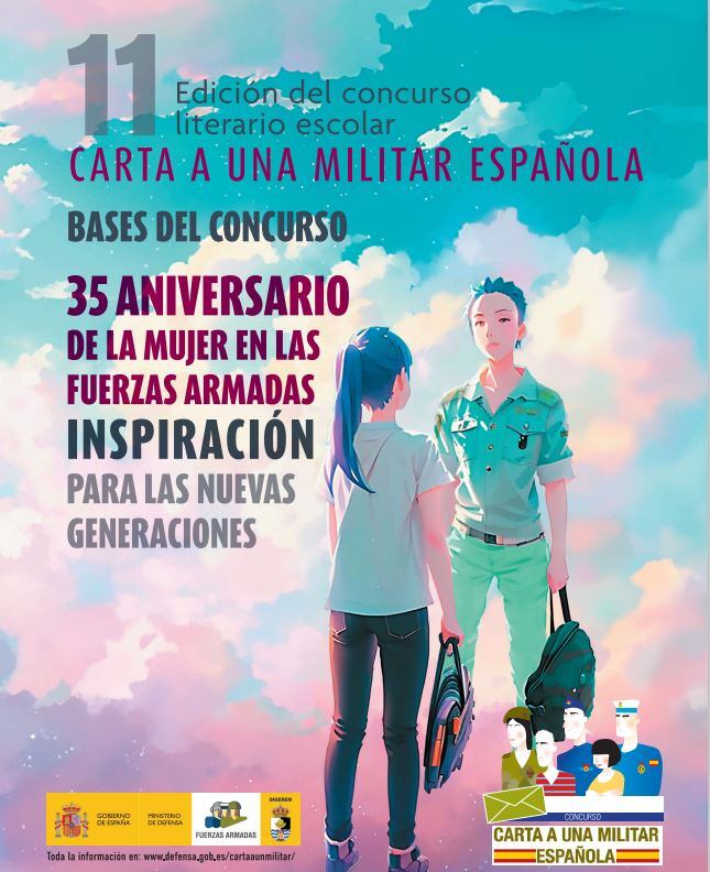 Cartel anunciador del concurso &quot;Carta a una militar española&quot;