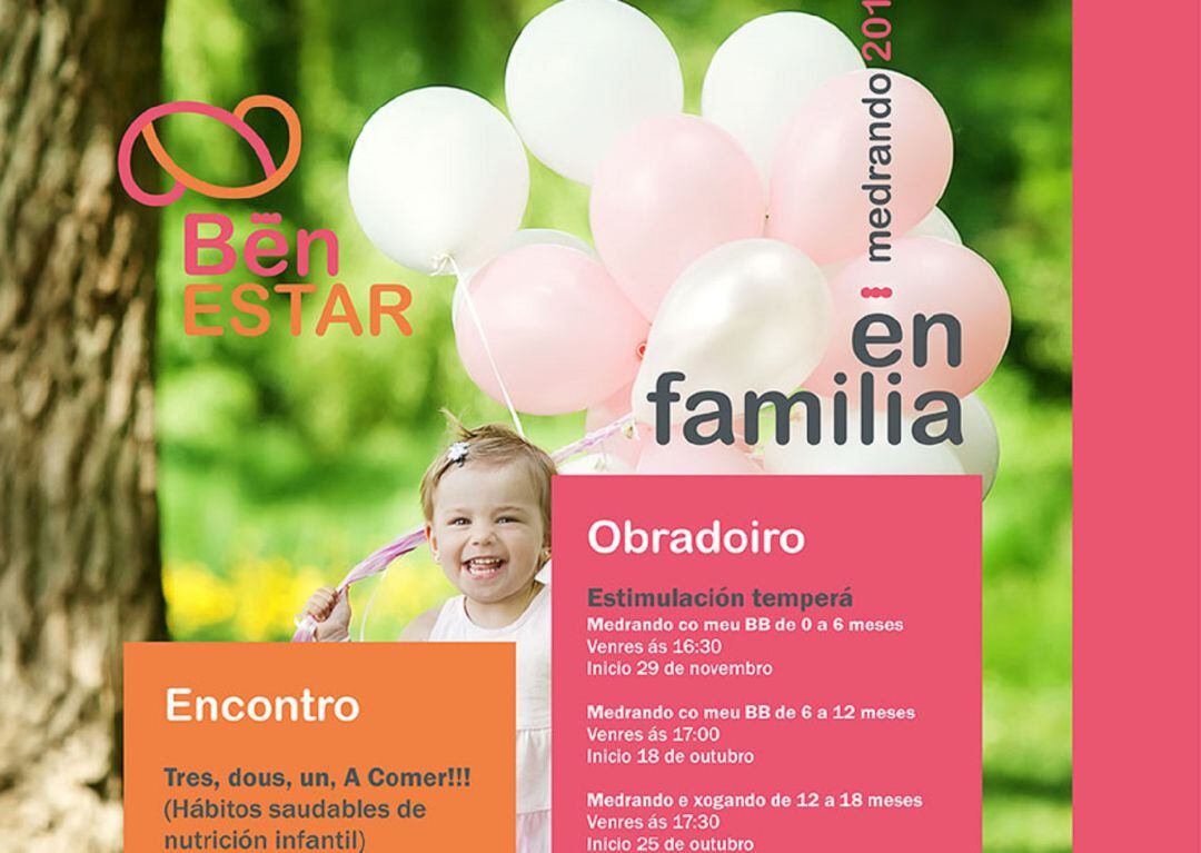 Cartel del programa de actividades del Medrando en Familia de Tomiño para el último trimestre del año. 