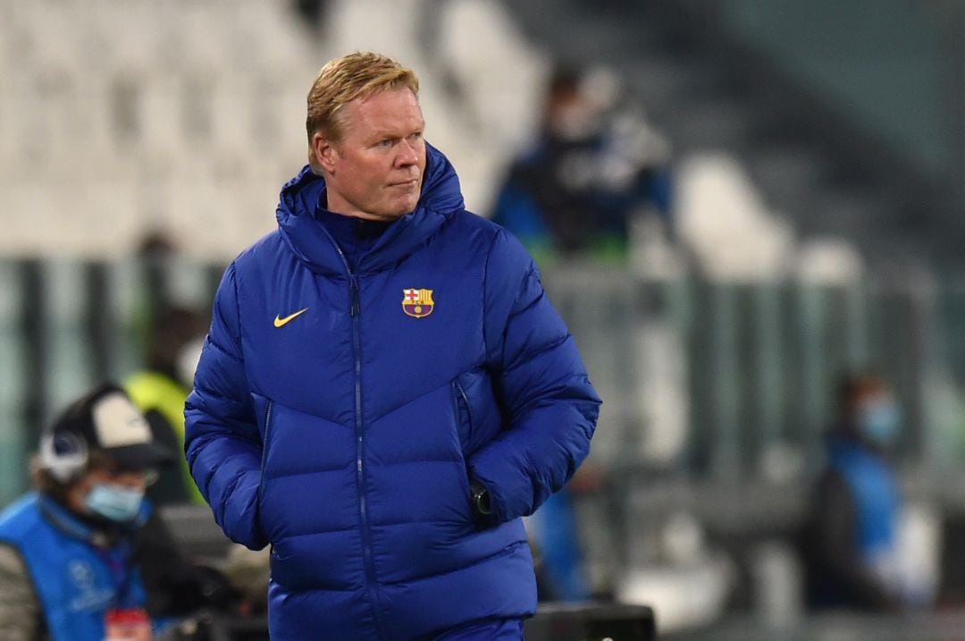 Ronald Koeman durante un partido del FC Barcelona.