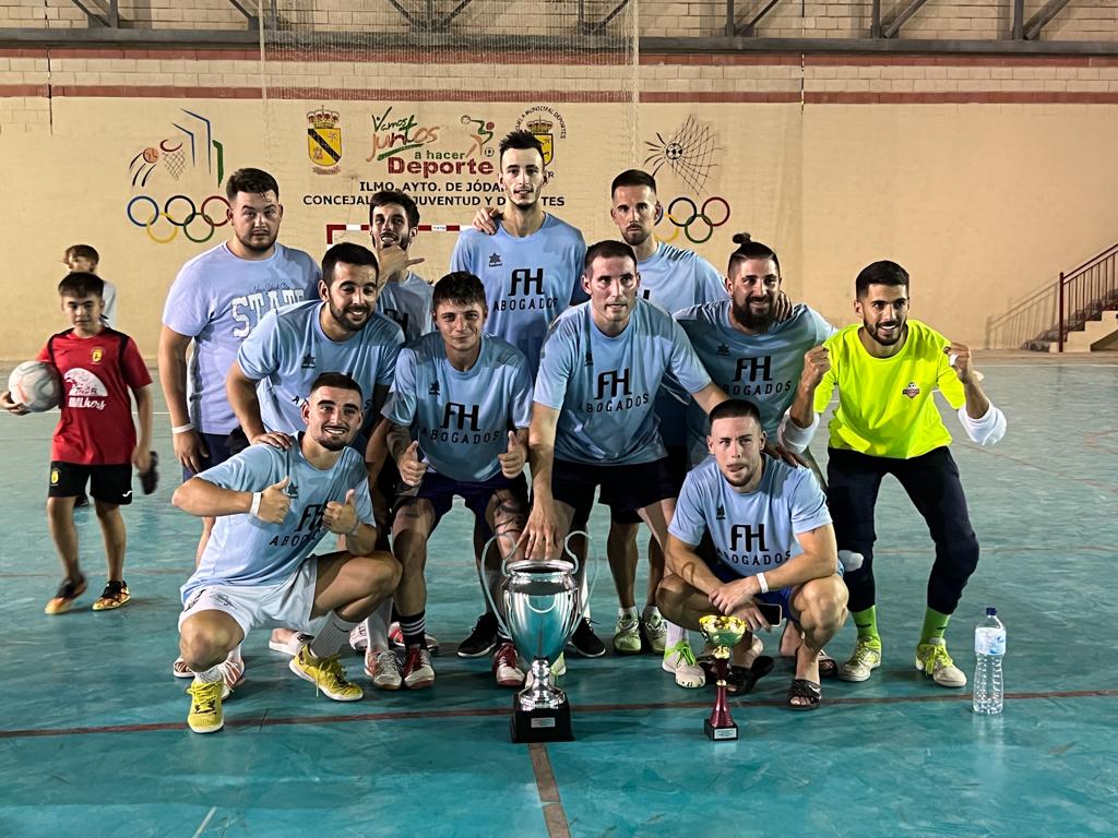 Integrantes del equipo &#039;Francisco Herrera, Abogados&#039; campeón del Maratón de Futbol Sala de Jódar