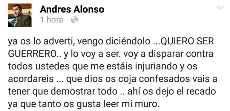 Amenaza de Andrés Alonso