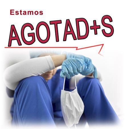 Cartel de la campaña de Comisiones Obreras para visiibilizar la fatiga del personal sanitario y socio-sanitario