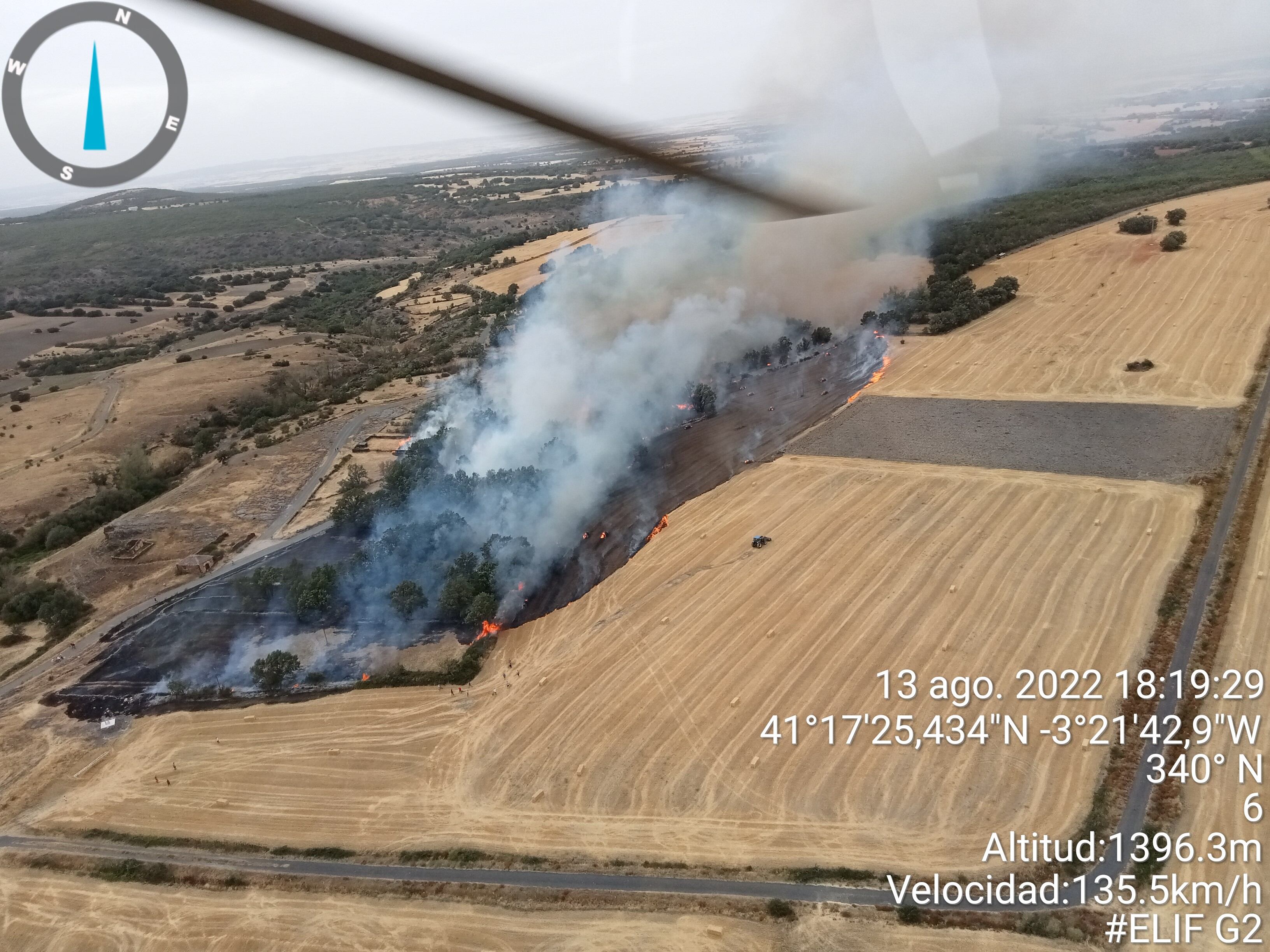 Incendio en el núcleo de Becerril, perteneciente a Riaza