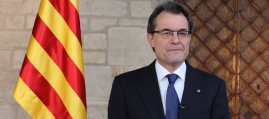 Artur Mas fa el missatge institucional de la Diada de Sant Jordi al Palau de la Generalitat