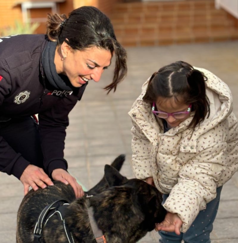 Los “agentes de cuatro patas” que patrullan Cartagena y enseñan a los niños