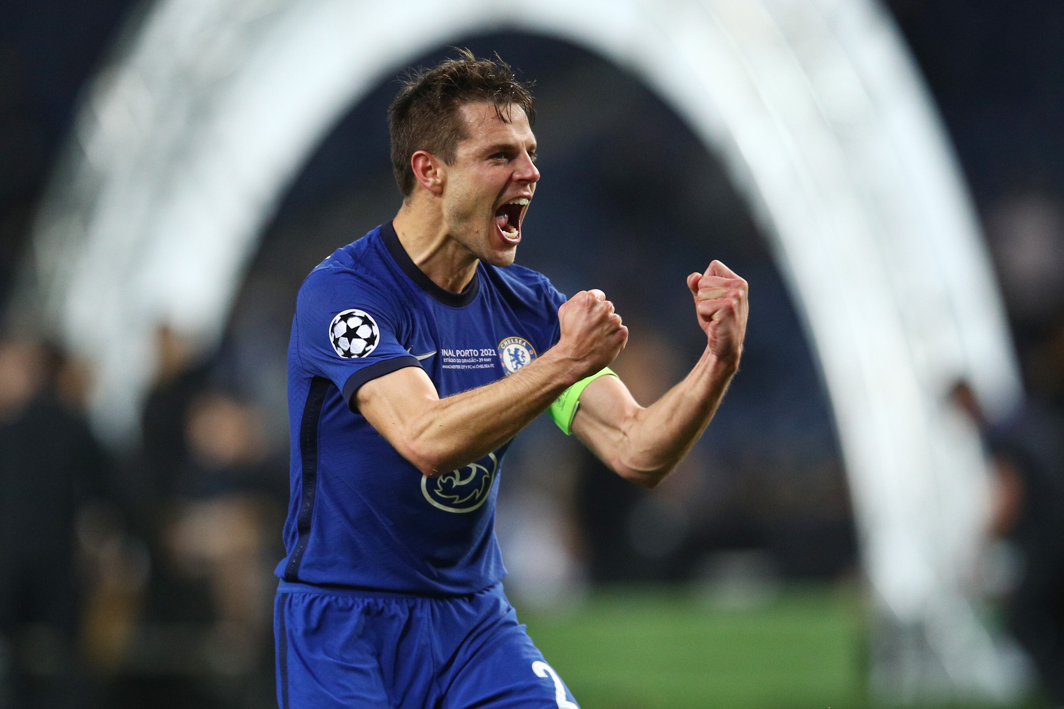 César Azpilicueta, durante la final de Champions ganada en 2021 con el Chelsea.
