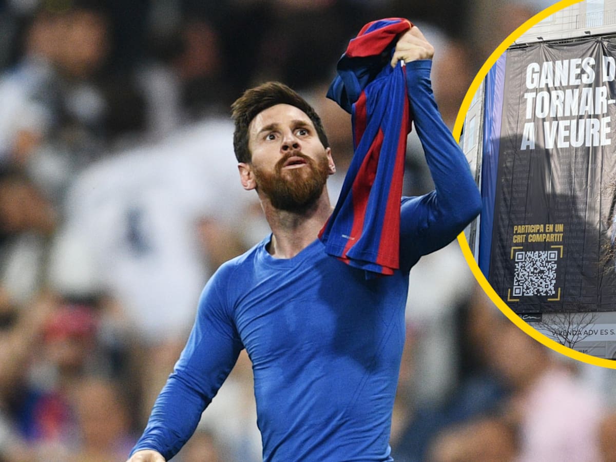 Una lona gigante de Leo Messi da un "golpe en el tablero electoral" en plena carrera por la presidencia del Barça
