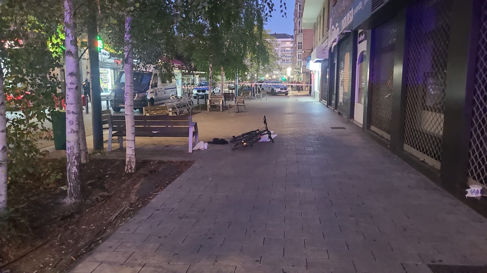 El lugar de la pelea acordonado por la Ertzaintza