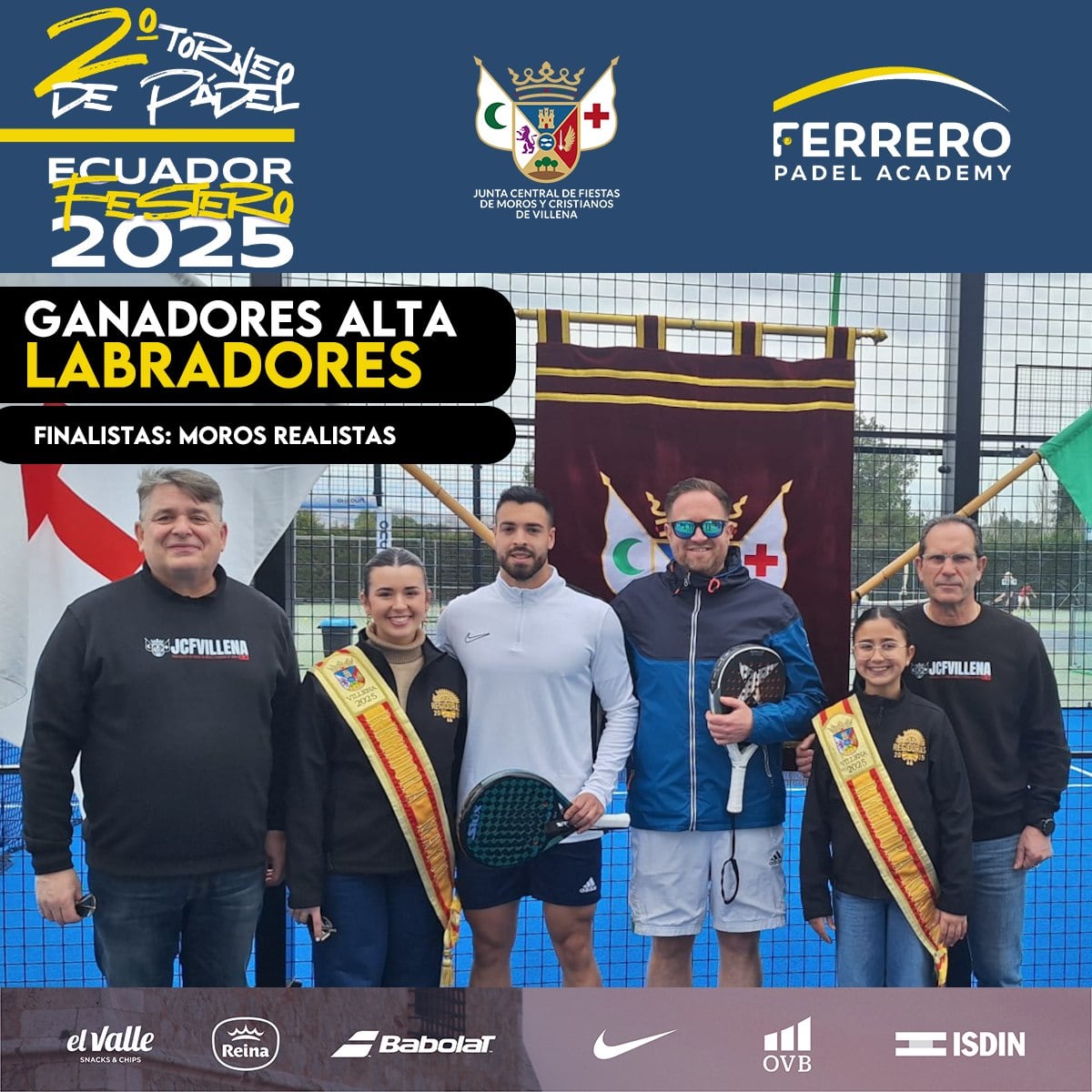 Ganadores del torneo de la parte alta de padel