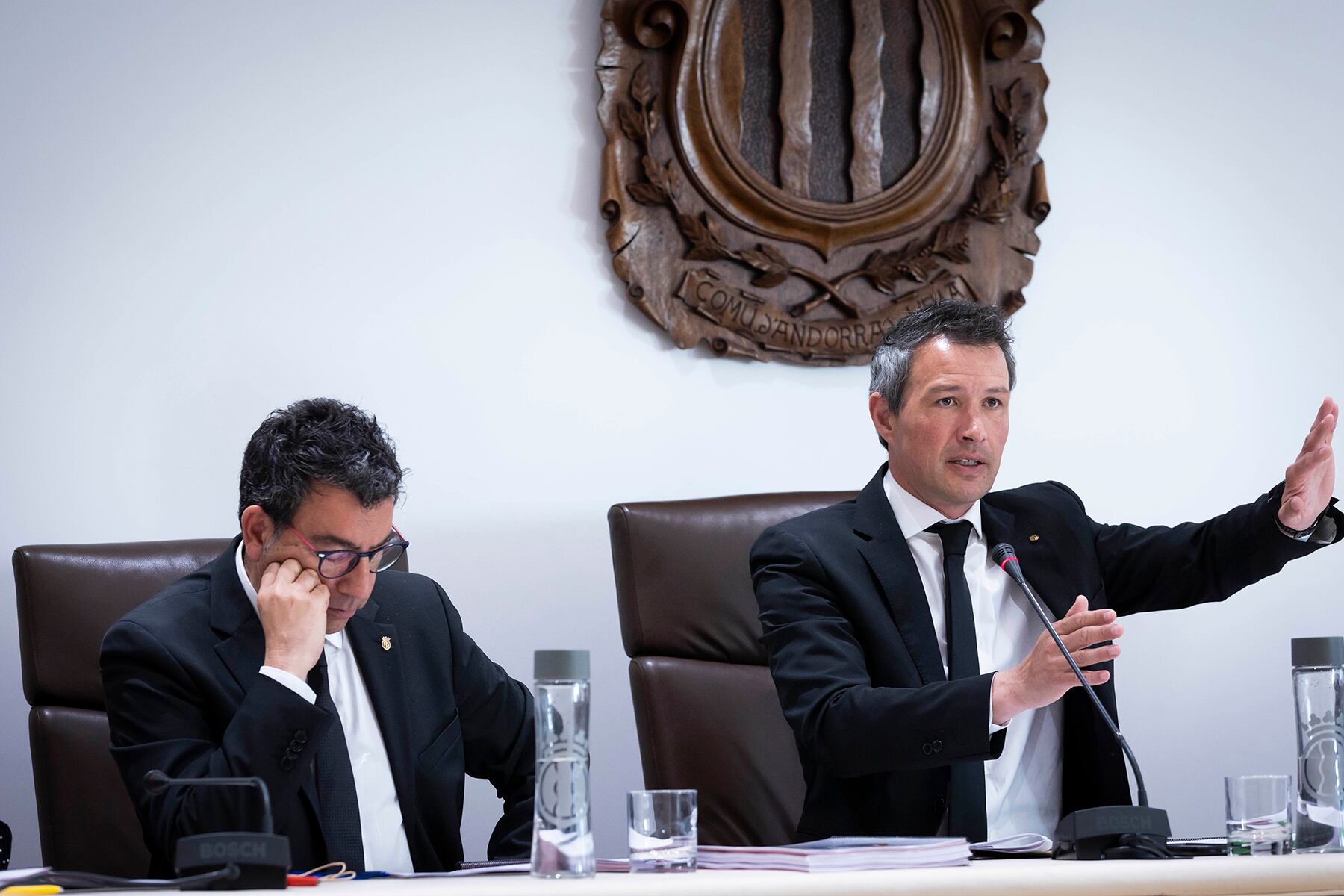 Els cònsols d'Andorra la Vella durant la sessió d'aquest dijous.