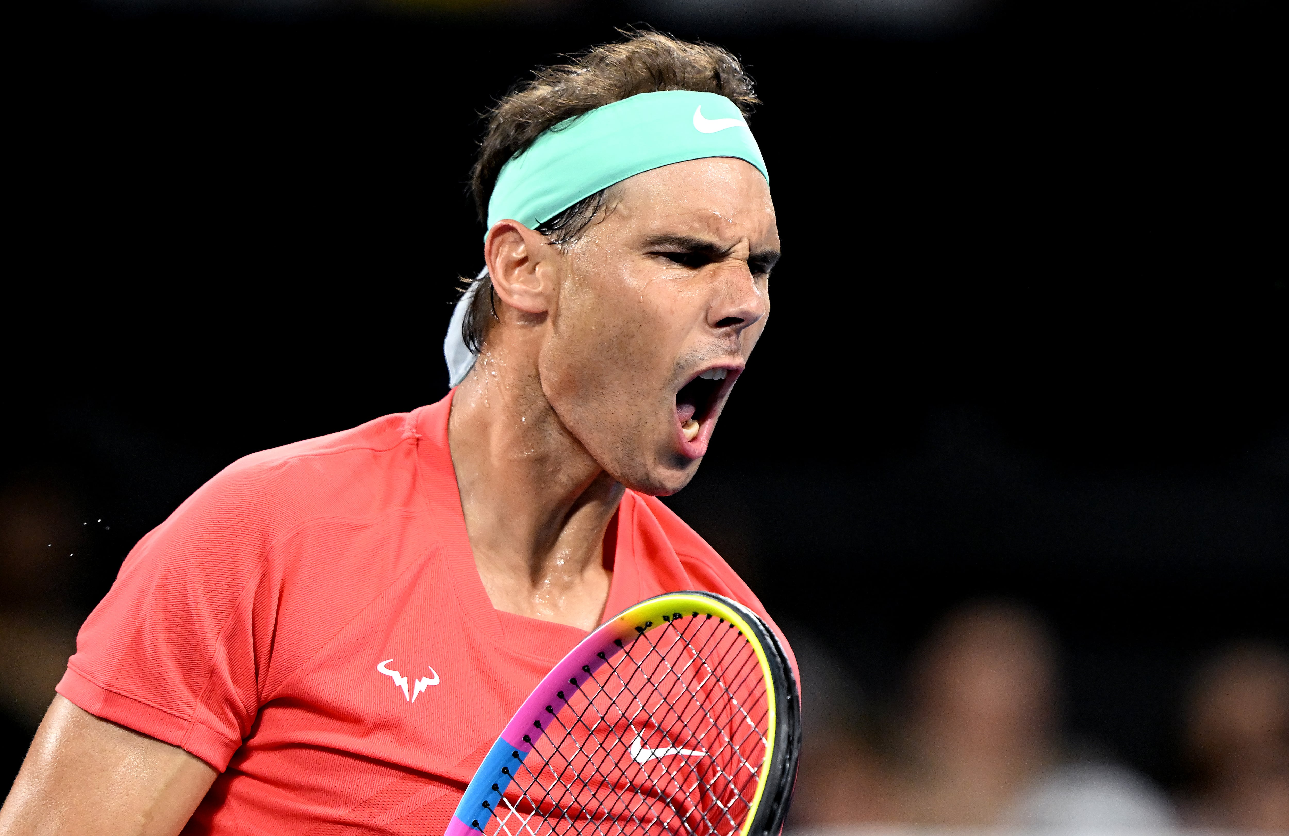 Rafael Nadal, durante su partido frente a Thiem en el torneo de Brisbane (Bradley Kanaris/Getty Images).