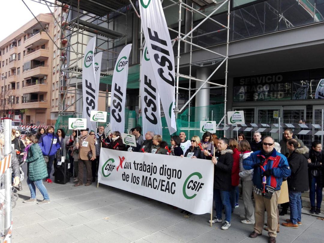 Protesta de CSIF en el Departamento de Salud del Gobierno de Aragón