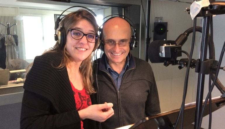 Ana Alonso y Pepe Viyuela, durante la grabación.