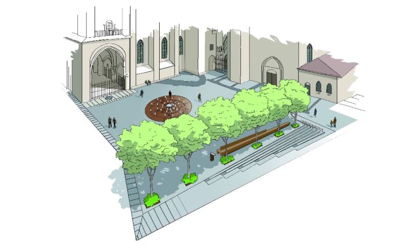 Diseño de la nueva plaza de Santa María que proyecta el Ayuntamiento de Vitoria