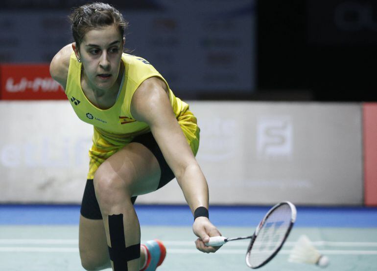 Carolina Marín durante el partido ante Tai Tsu Ying en Taiwan.