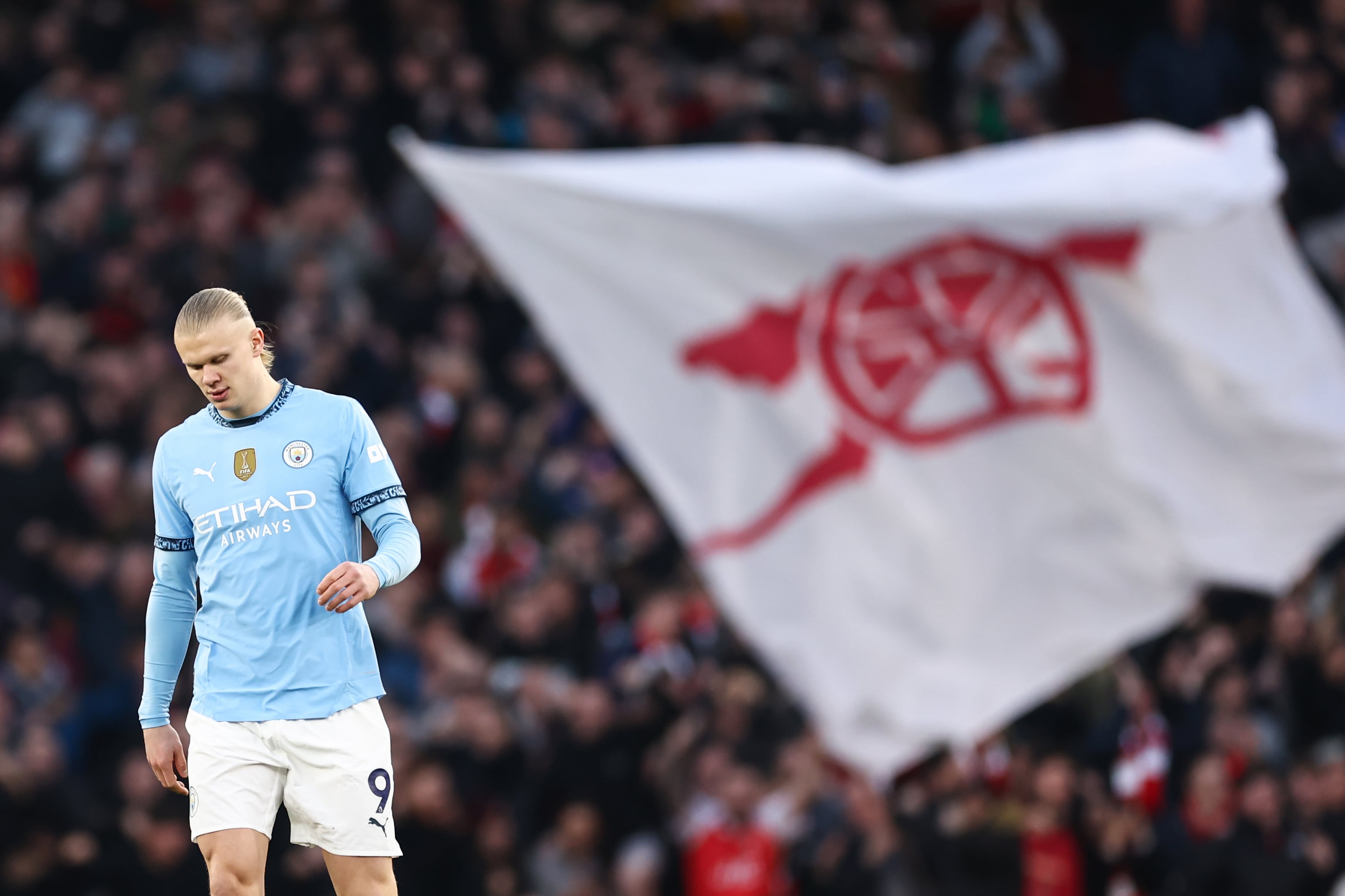 Erling Haaland, durante el Arsenal-Manchester City de Premier League