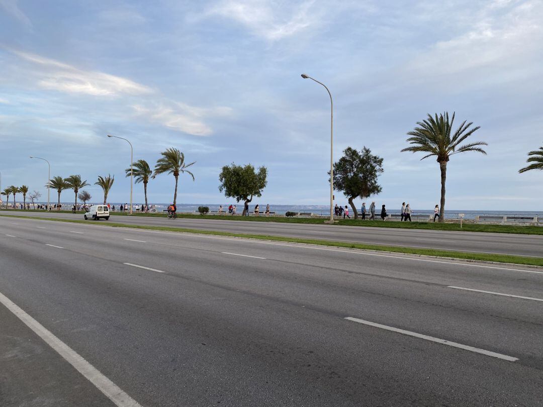 Paseo Marítimo de Palma, el sábado 2 de mayo, en la fase 0 de la desescalada durante el estado de alarma.